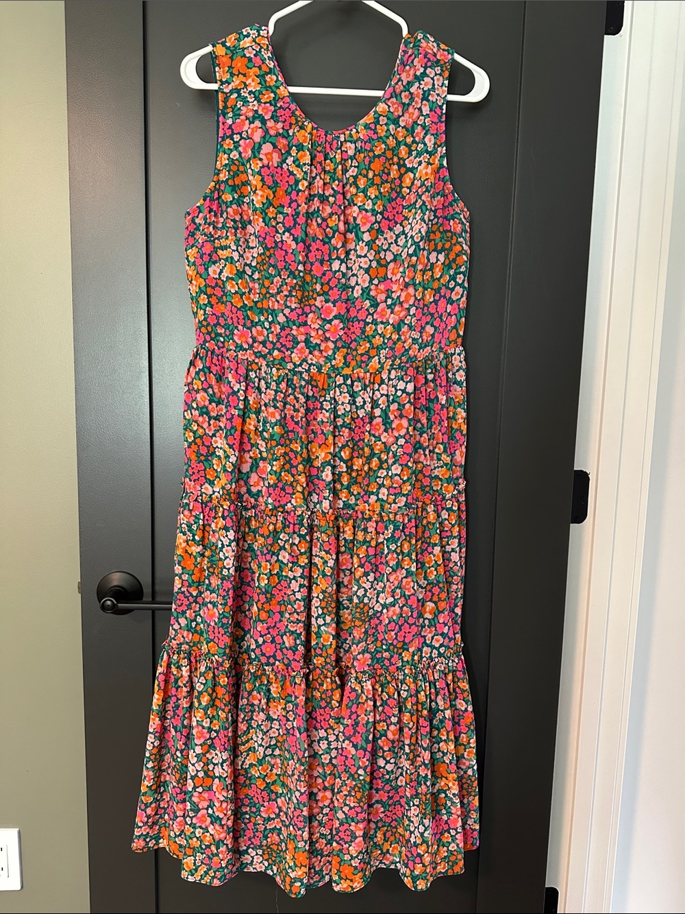 J.Crew Tiered Midi Dress in Micro Meadow Print